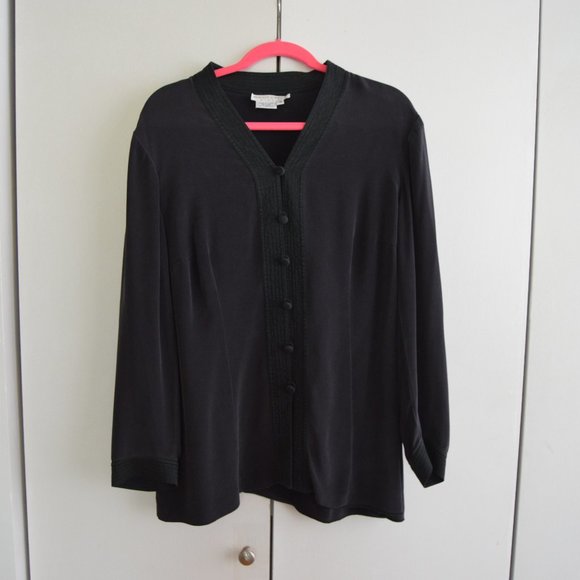 Vintage 100% Silk Maggy London Oversized Blouse - Picture 2 of 4